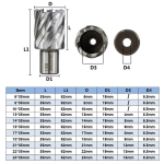 ROTABROACH MAGNETIC DRILL CUTTERS ANNULAR MAG HOLE DRILLING HSS M2 13-60mm 35mm
