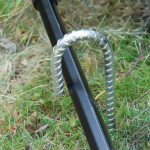 8PCS Heavy Duty Trampoline J-Shaped Metal Wind Stakes Pegs Tent Ground Anchor