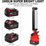 Outdoor LED Work Light For Milwaukee 18V Battery 30W Cordless Tool Rechargeable