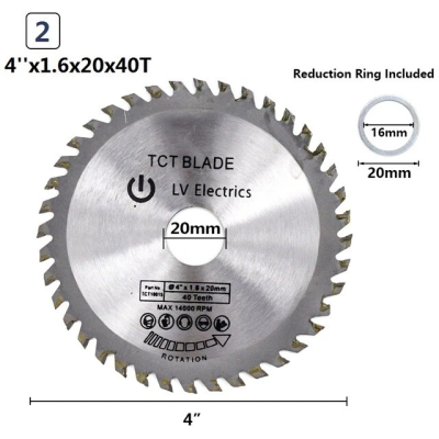 100PC Circular Saw Blade Tungsten Carbide Saw Blade for Wood 4" 40T TCT Blade