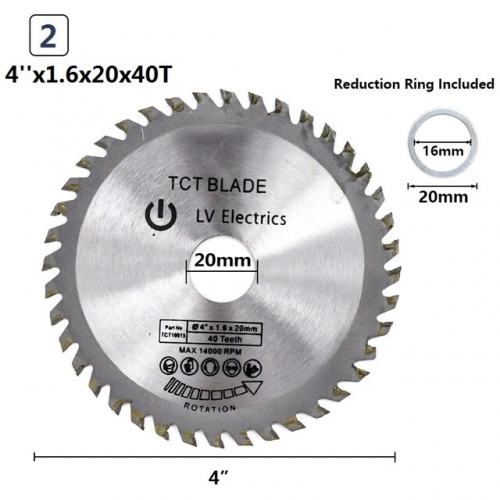 1PC Circular Saw Blade Tungsten Carbide Saw Blade for Wood 4" 40T TCT Blade