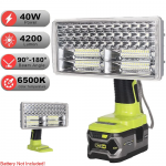 50W 4200LM Flashlight Torch LED Work Light for Emergencies for Ryobi 18V Battery