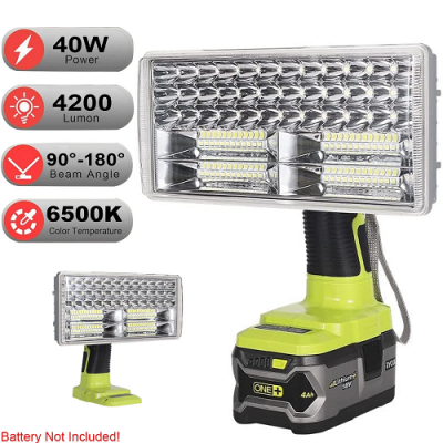 50W 4200LM Flashlight Torch LED Work Light for Emergencies for Ryobi 18V Battery