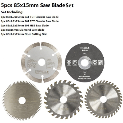 5Pcs 85mm Circular Saw Blade HSS TCT Mini Saw Blade 15 mm Bore Saw Cut Wood