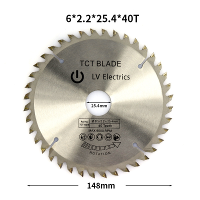 100PC Circular Saw Blade Tungsten Carbide Saw Blade for Wood 6" 40T TCT Blade
