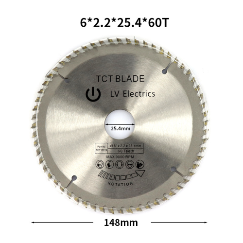 100PC Circular Saw Blade Tungsten Carbide Saw Blade for Wood 6" 60T TCT Blade