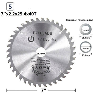 100PC Circular Saw Blade Tungsten Carbide Saw Blade for Wood 7" 40T TCT Blade