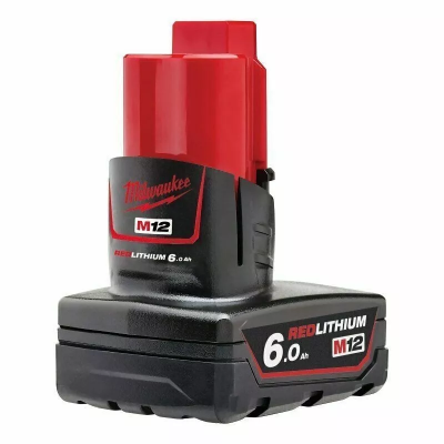 MILWAUKEE M12B6 12V 6Ah LI-ION Lithium-Ion RED LITHIUM Protection Battery