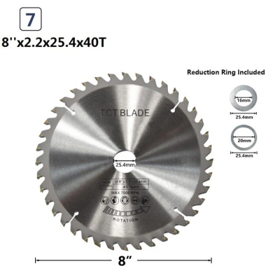 100PC Circular Saw Blade Tungsten Carbide Saw Blade for Wood 8" 40T TCT Blade