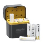 imuto Rechargeable Lithium Batteries with Battery Charger 8 Pack 3000Mwh