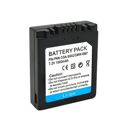 CGA-S002 DMW-BM7 Battery for Panasonic LUMIX DMC-FZ1 FZ2 FZ3 FZ4 FZ5 FZ10 FZ15