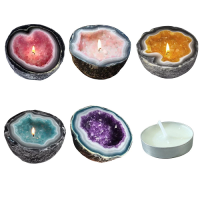 Intention Healing Crystal Energy Candle Bowl,Crystal Healing Candles Bowl Decor