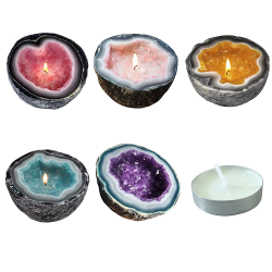 Intention Healing Crystal Energy Candle Bowl,Crystal Healing Candles Bowl Decor