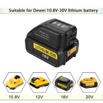 Battery Adapter Converter Dual USB Ports  For Dewalt 18V to 20V Li-ion Power Tool
