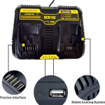 Twin Dual Charger DCB102 For Dewalt 2USB Ports Li-Ion 10.8/18/20v Site Plug
