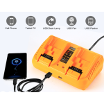 Twin Dual Charger DCB102 For Dewalt 2USB Ports Li-Ion 10.8/18/20v Site Plug