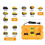 Twin Dual Charger DCB102 For Dewalt 2USB Ports Li-Ion 10.8/18/20v Site Plug