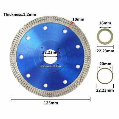  Porcelain Tile Turbo Thin Diamond Dry Fast Cutting Blade/Disc 125