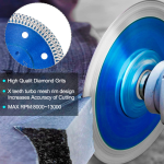 100pc Porcelain Tile Turbo Thin Diamond Dry Fast Cutting Blade/Disc 115