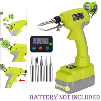 75W Cordless Soldering Iron for Ryobi 18V Battery Digital Soldering Gun Home DIY