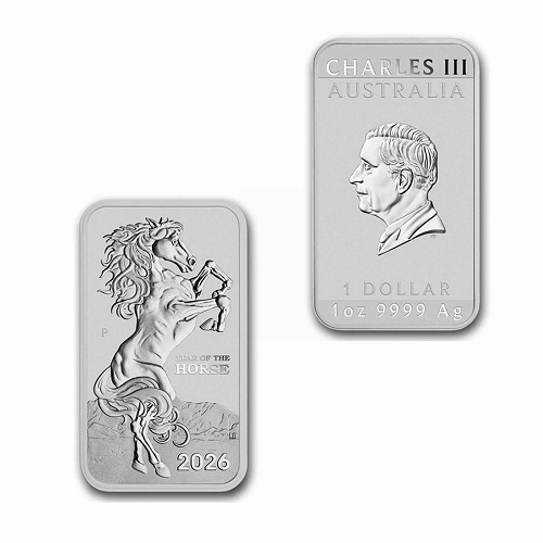 2026 1 oz Silver Rectangular Lunar Year of the Horse Coin AU Bullion NEW 2026 1 oz Silver Rectangular Lunar Year of the Horse Coin AU Bullion NEW