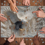The Carved Eagle Jigsaw Puzzle 1000 Pieces, Majestic Bald Eagle Puzzle Game Free shipping