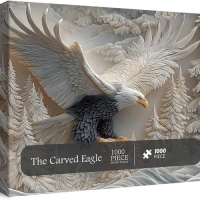 The Carved Eagle Jigsaw Puzzle 1000 Pieces, Majestic Bald Eagle Puzzle Game Free shipping