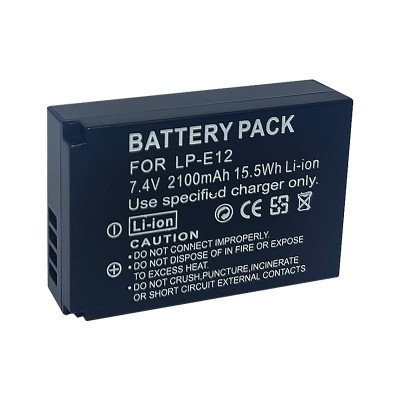 LP-E12 Battery 2100mAh for Canon EOS 100D, EOS M50 M200 Digital Camera