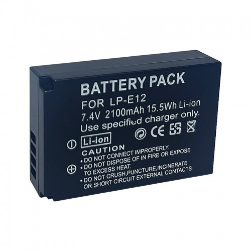 LP-E12 Battery 2100mAh for Canon EOS 100D, EOS M50 M200 Digital Camera