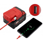For Milwaukee USB Power Source Battery Adapter Charger 18V Li-Ion Battery