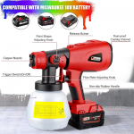 200W High Power Paint Sprayer for Milwaukee 18V Battery Cordless HVLP Spray Gun