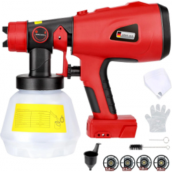200W High Power Paint Sprayer for Milwaukee 18V Battery Cordless HVLP Spray Gun