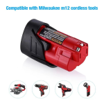 12V 3.0Ah Li-ion Battery for Milwaukee Power Tool M12 XC 48-11-2401 2402 2440