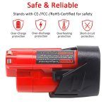 12V 3.0Ah Li-ion Battery for Milwaukee Power Tool M12 XC 48-11-2401 2402 2440