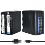 NP-F980 Battery 10000mAh USB Charge For Sony NP-F970 NP-F960 NP-F950 NP-F750