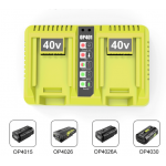Quick Charger 2 port for Ryobi OP401 40V Lithium Battery, Compatible OP4015