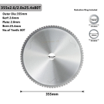 14 Inch Metal Cutting Saw Blade 80 Tooth Circular Saw Blade 1'' Arbor for Steel
