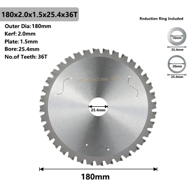 100PCS 180mm TCT Circular saw Blade 36T for Iron Steel Metal Cutting Disc Tools