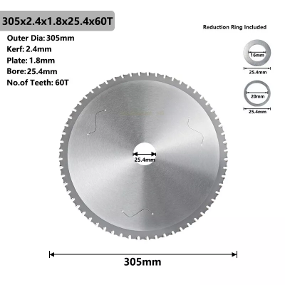 100pc Metal Circular Saw Blade 136-355mm TCT Cutting Disc Carbide Tipped for Steel