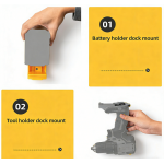 Tool Mount Hanger Dock Battery Holder for Dewalt 20V For DCB203 DCB206 Plastic