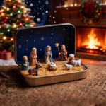 Mini Christmas Nativity Set in a Tin Box,Portable Pocket Nativity Scene Decor 3D Mini Christmas Nativity Set in a Tin Box,Portable Pocket Nativity Scene Decor 3D