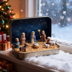 Mini Christmas Nativity Set in a Tin Box,Portable Pocket Nativity Scene Decor 3D Mini Christmas Nativity Set in a Tin Box,Portable Pocket Nativity Scene Decor 3D