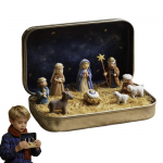 Mini Christmas Nativity Set in a Tin Box,Portable Pocket Nativity Scene Decor 3D Mini Christmas Nativity Set in a Tin Box,Portable Pocket Nativity Scene Decor 3D