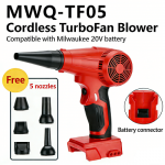 Jet Air Blower 130000RPM Leaf Blower Turbo Fan /5Nozzle for Milwaukee18v-20v Battery