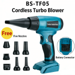 Jet Air Blower 130000RPM Leaf Blower Turbo Fan /5Nozzle for Bosch18v-20v Battery
