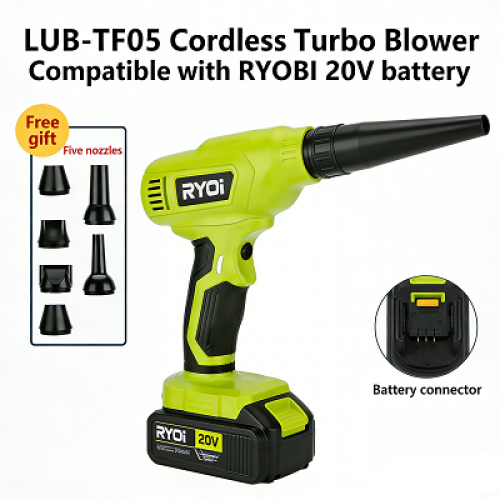 Jet Air Blower 130000RPM Leaf Blower Turbo Fan /5Nozzle for Ryobi 18v-20v Battery