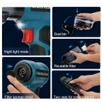 Cordless Vacuum for Dewalt 18V Battery 3-Speeds Handheld Electric Vacuum Cleaner