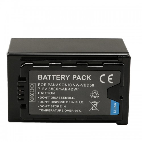VW-VBD58 42Wh Battery for Panasonic AG-CX350 / HC-MDH2 MDH3 X1 X1000 X1500 X2000