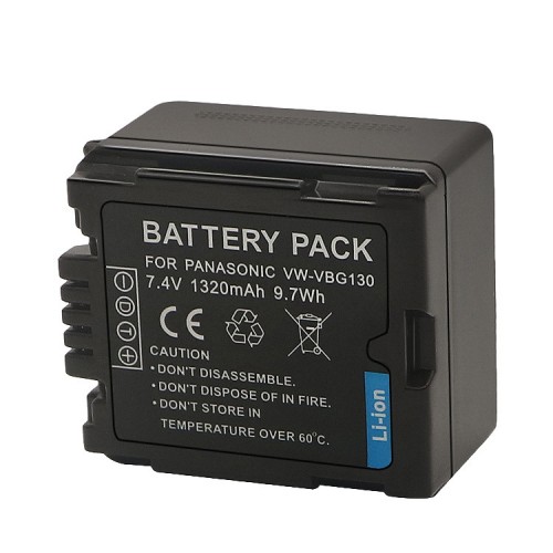 VW-VBG130 Battery for Panasonic SDR-H20 H28 H40 H48 H58 H59 H68 H80 H90 HDC-SD3