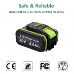 6.0Ah Li-ion Battery for Worx WA3551 WA3551.1 WA3553.2 WX386 WX390